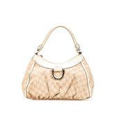 グッチ GGキャンバス アビー ショルダーバッグ 190525 ベージュ ゴールド キャンバス レザー レディース GUCCI 【中古】